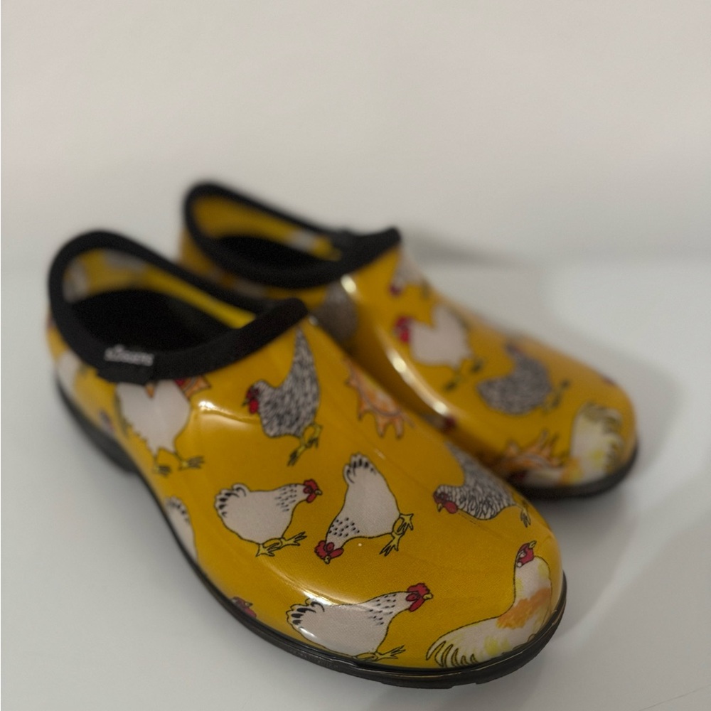 Sloggers Yellow Chicken Print Mules